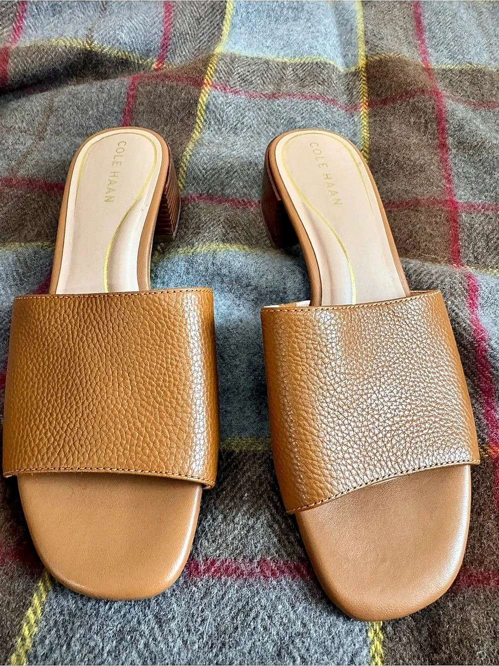 Cole Haan Brown Block Heel Mules